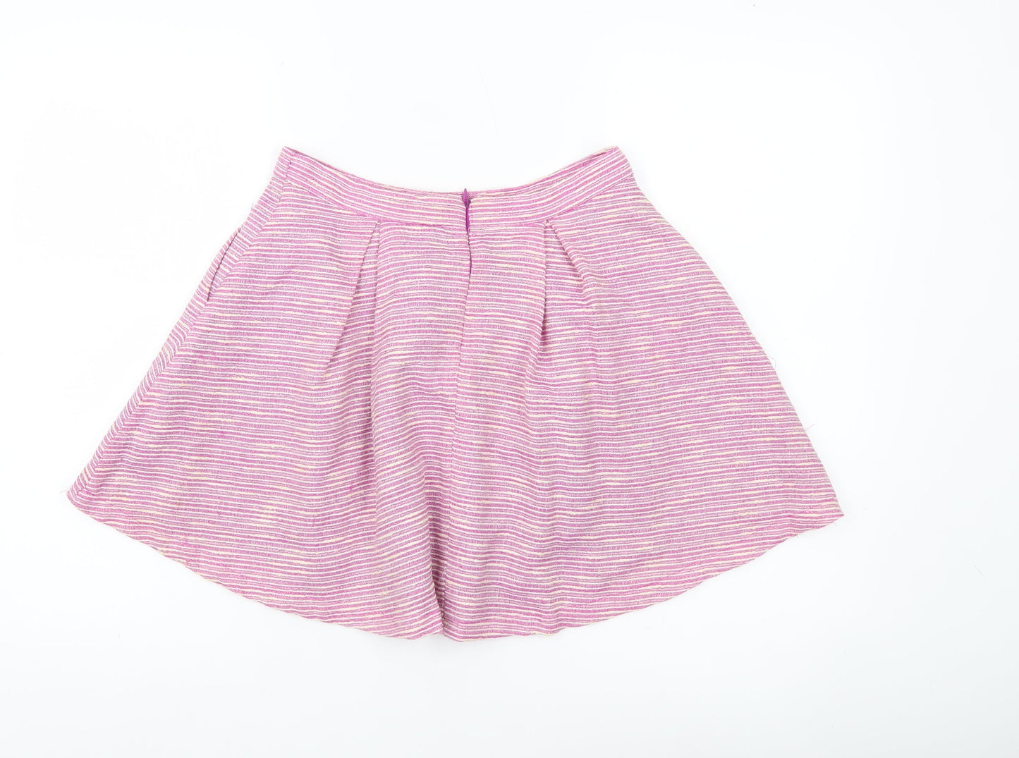 New Look Women’s Pink Striped A-Line Skirt Size 8 Short