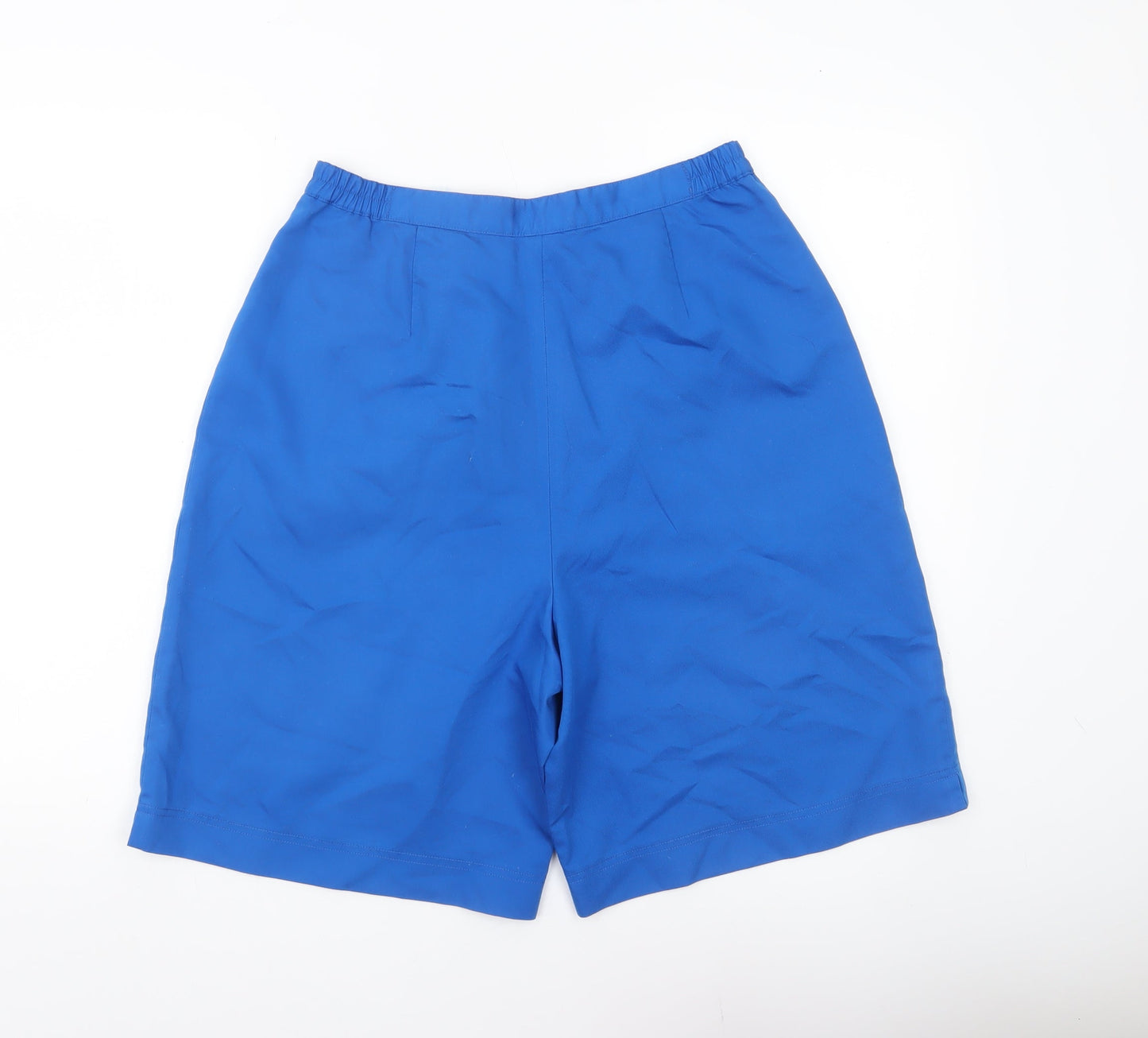 Enrico Womens Blue Bermuda Shorts Size 14 Polyester Blend