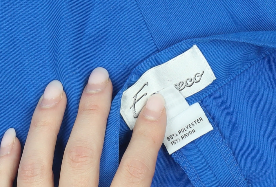 Enrico Womens Blue Bermuda Shorts Size 14 Polyester Blend