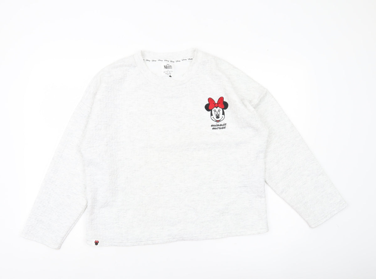Disney Minnie Mouse Womens White Sweatshirt UK 12-14 Medium