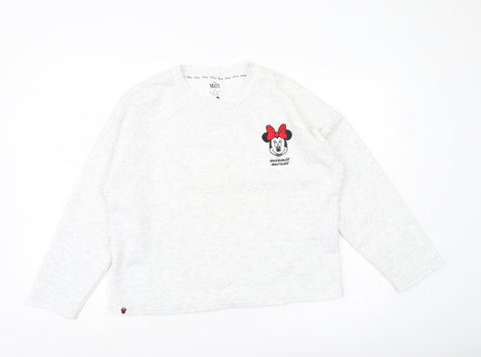 Disney Minnie Mouse Womens White Sweatshirt UK 12-14 Medium