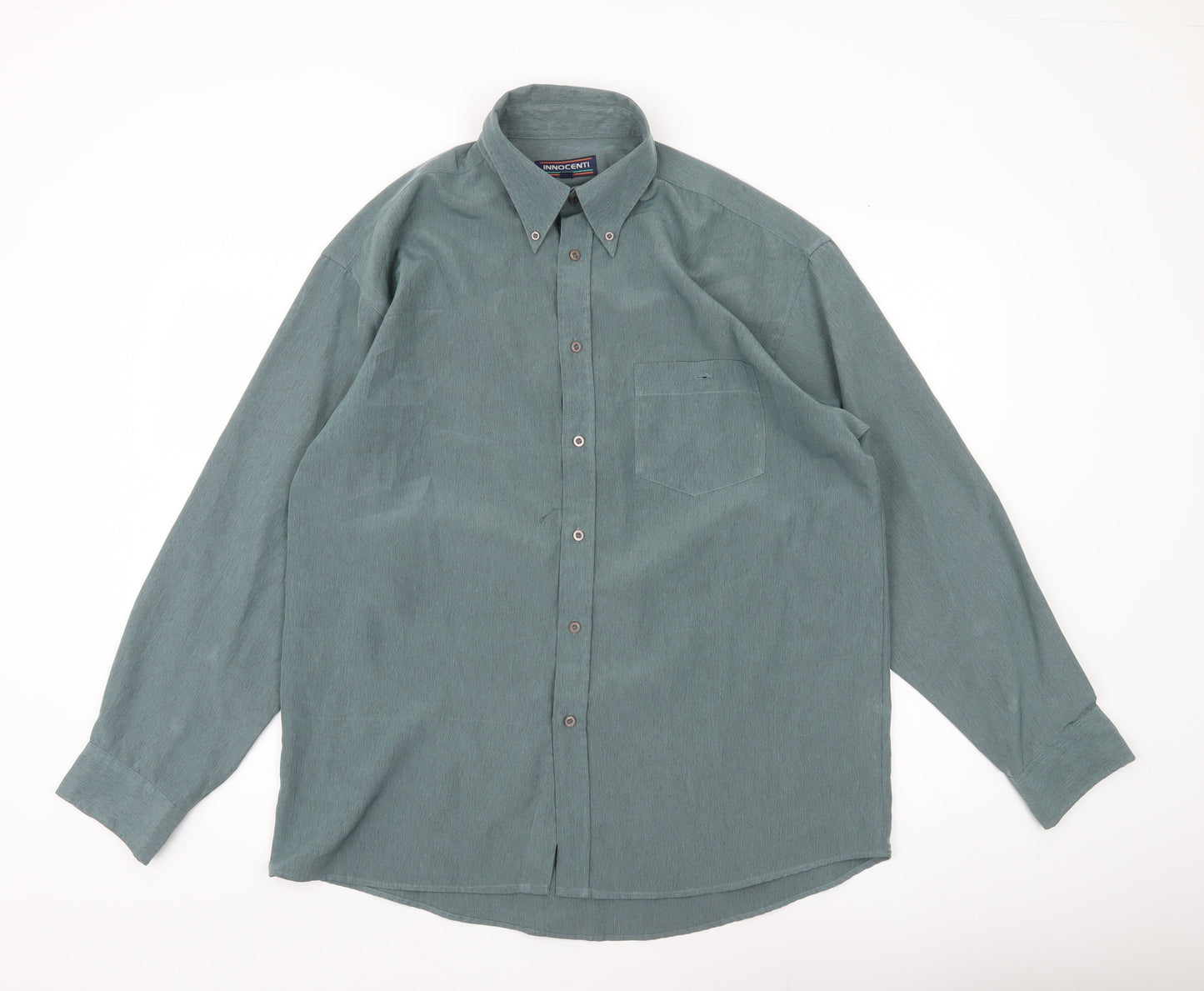 Innocenti Men's Green Long Sleeve Button-Up Shirt Size L