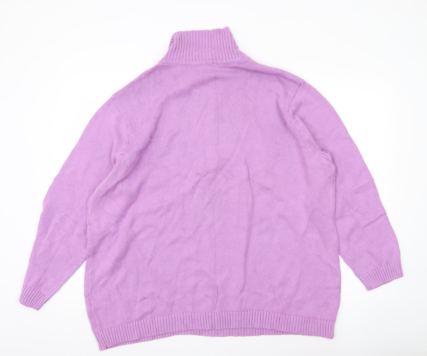 Collection L Women’s Purple Cotton Collared Zip Jumper Size 26