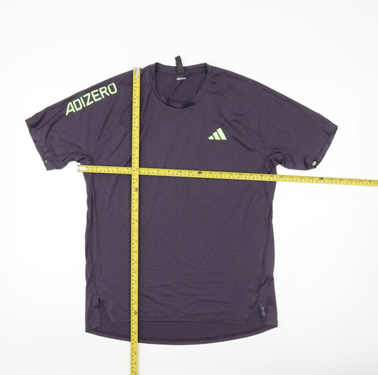 Adidas Men’s Purple Adizero Running T-Shirt M Lightweight Sports Tee