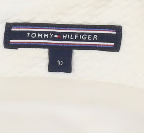 Tommy Hilfiger Womens White Size 10 Sheath Dress Sleeveless Cotton