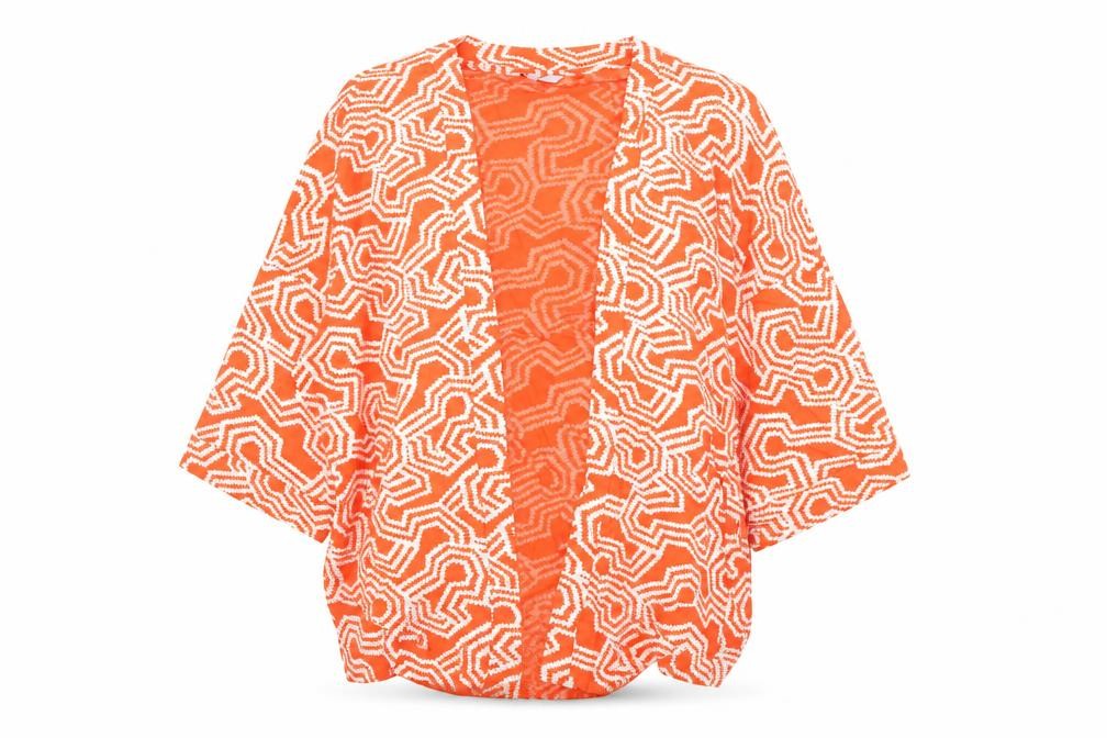 Next Women Orange Geometric Cover Up Size 14 Viscose Blend