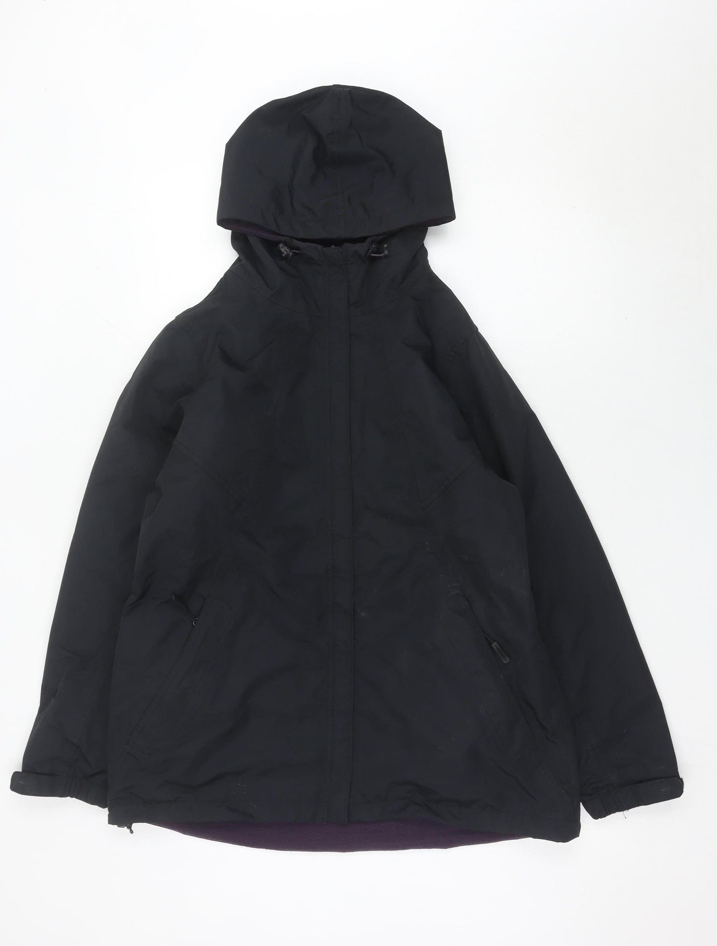 Peter Storm Womens Black Hooded Waterproof Jacket Size 14