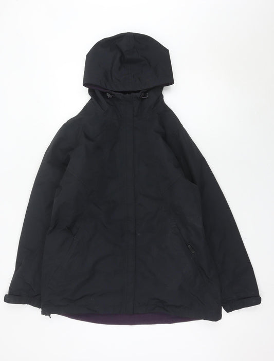 Peter Storm Womens Black Hooded Waterproof Jacket Size 14