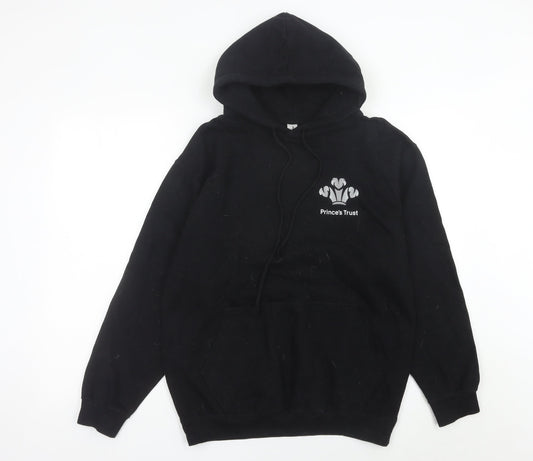Just Hoods AWDis Women's Black Medium Pullover Hoodie Prince's Trust Logo