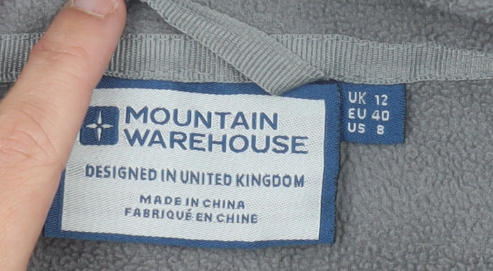 Mountain Warehouse Womens Grey Fleece Full Zip Jacket Size 12