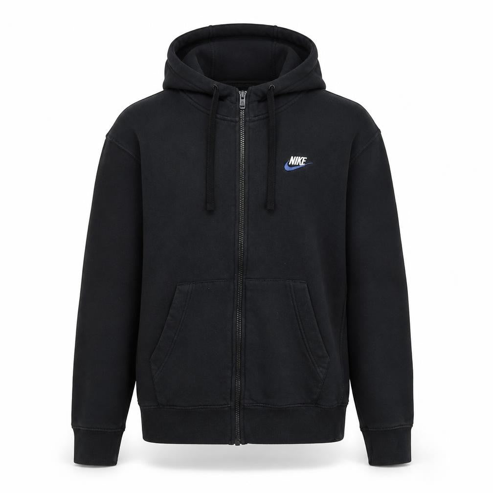 Mens UK XS Regular Nike Black Full Zip Hoodie