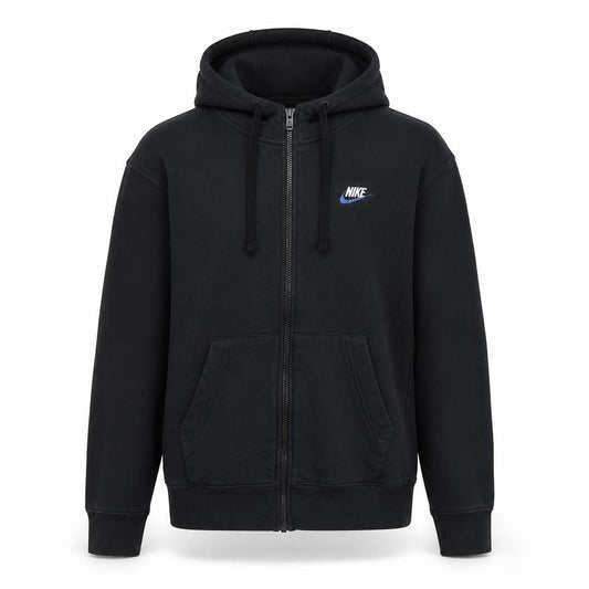 Mens UK XS Regular Nike Black Full Zip Hoodie