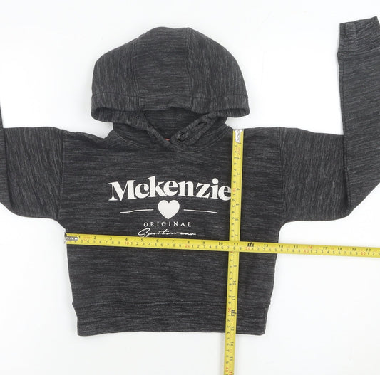 McKenzie Girls Grey Pullover Hoodie 8-10 Years Logo Hooded Sweatshirt