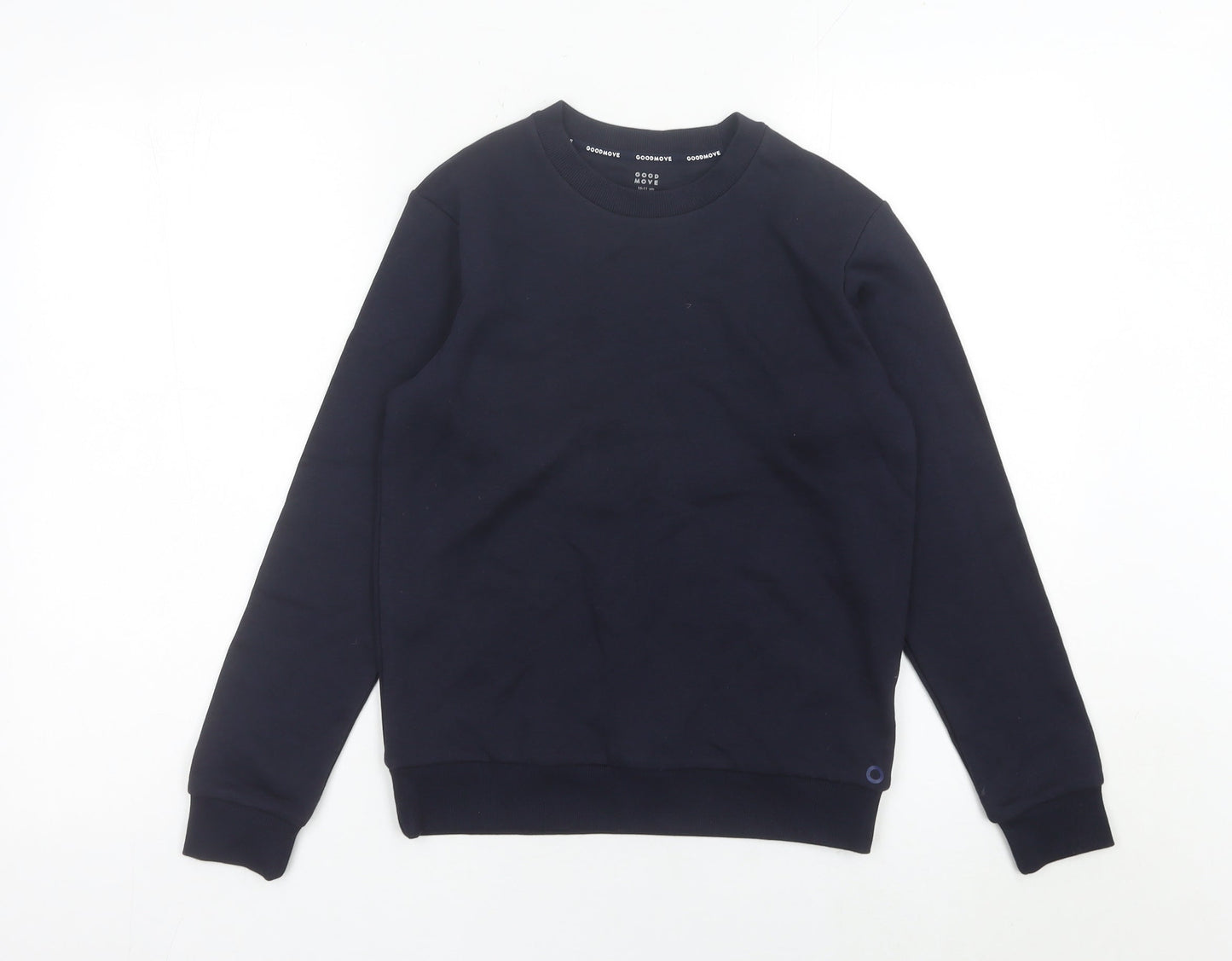 Marks and Spencer Boys Navy Blue Cotton Blend Sweatshirt 10-11 Years Crew Neck