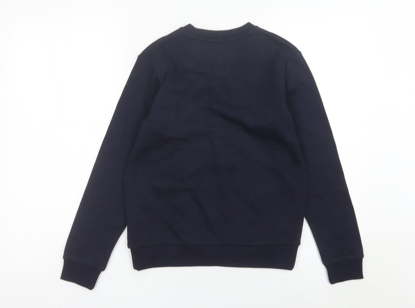 Marks and Spencer Boys Navy Blue Cotton Blend Sweatshirt 10-11 Years Crew Neck