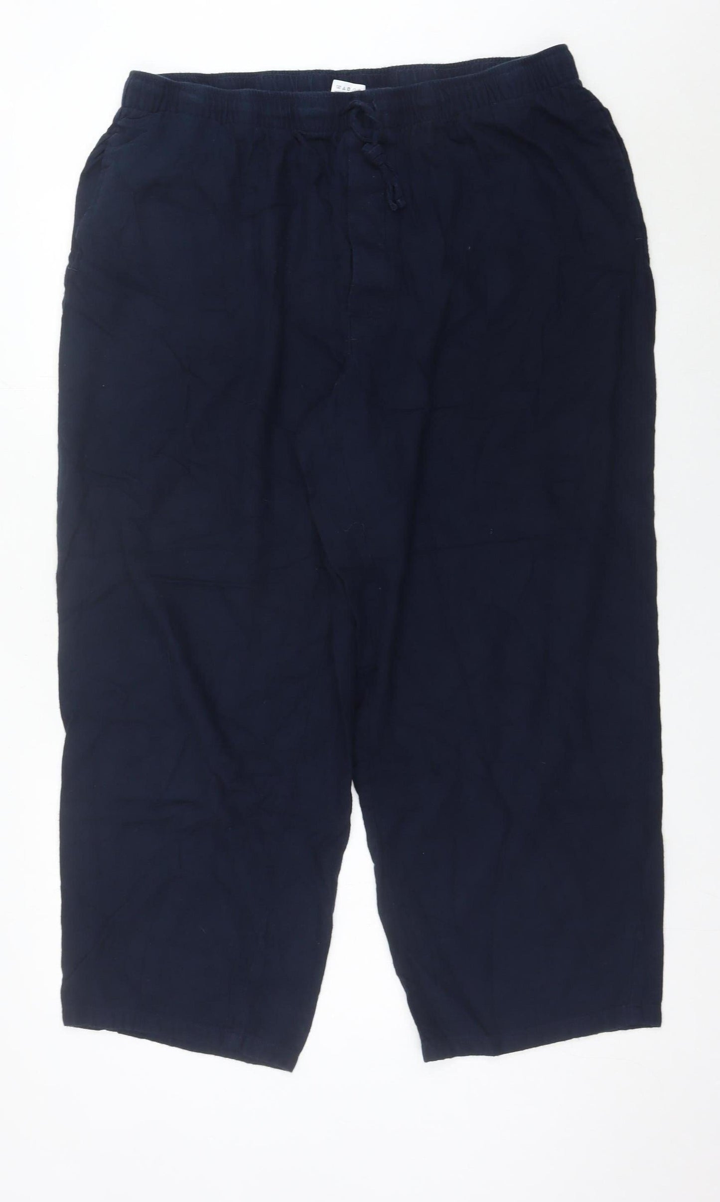 Lands' End Women's Blue XL Cropped Cotton Trousers Casual