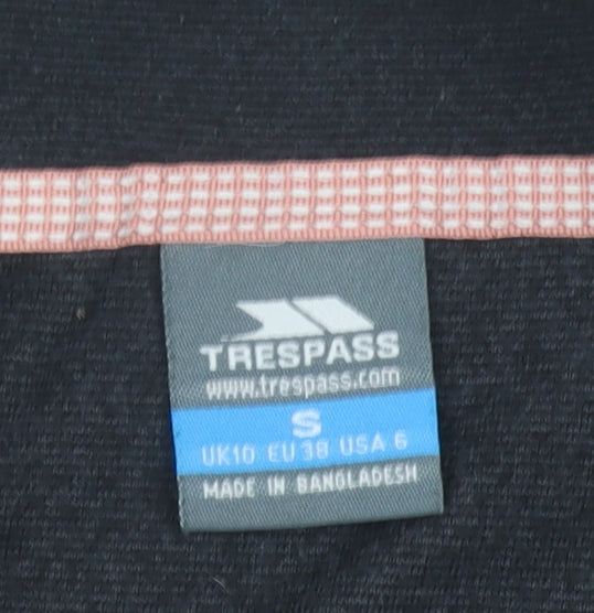 Trespass Womens Black UK 10 Small 1/2 Zip Fleece Sweatshirt