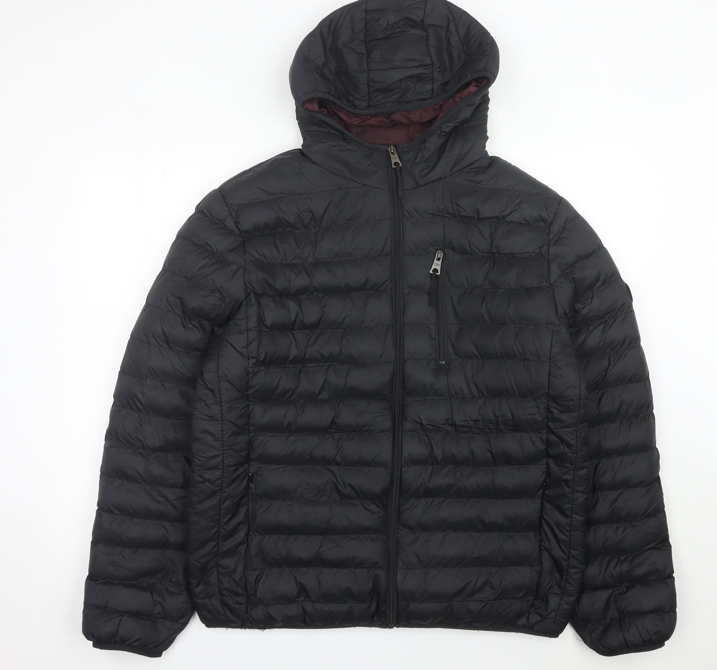 Tokyo Laundry Men's Black L Puffer Jacket Hooded Insulated