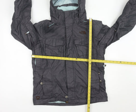 The North Face Womens Grey Hooded Parka Jacket Size S Waterproof
