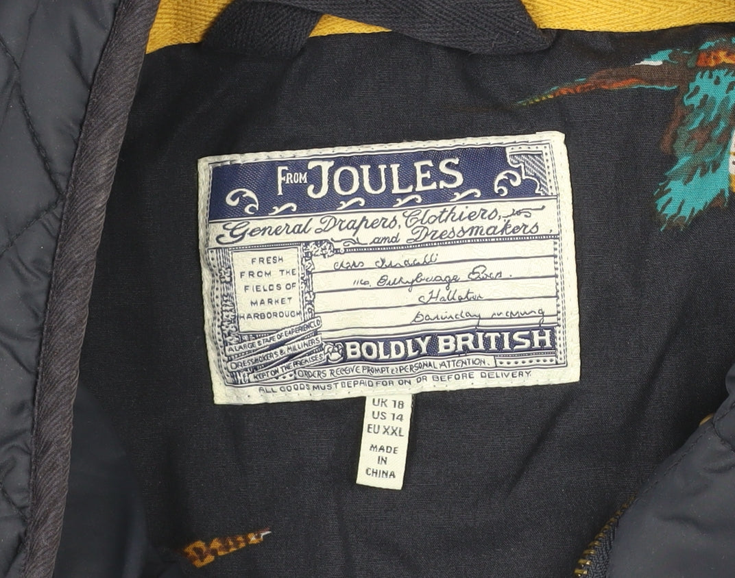 Joules Womens Blue Quilted Waistcoat Size 18 Sleeveless Gilet