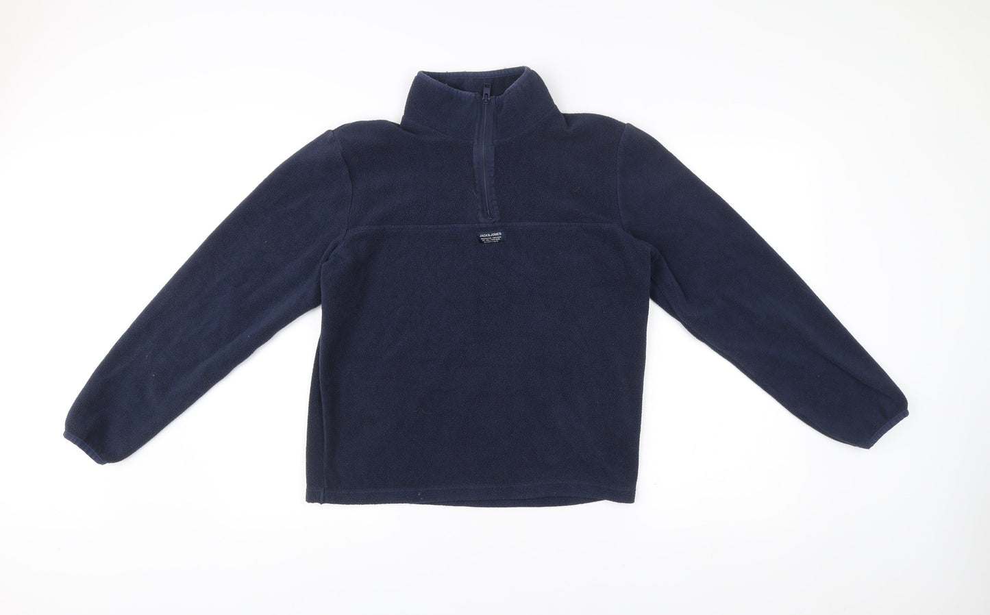 Jack & Jones Mens Blue Small Fleece Half Zip Jacket Regular Fit