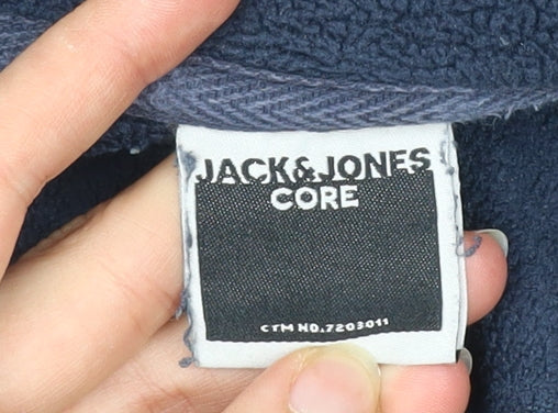 Jack & Jones Mens Blue Small Fleece Half Zip Jacket Regular Fit