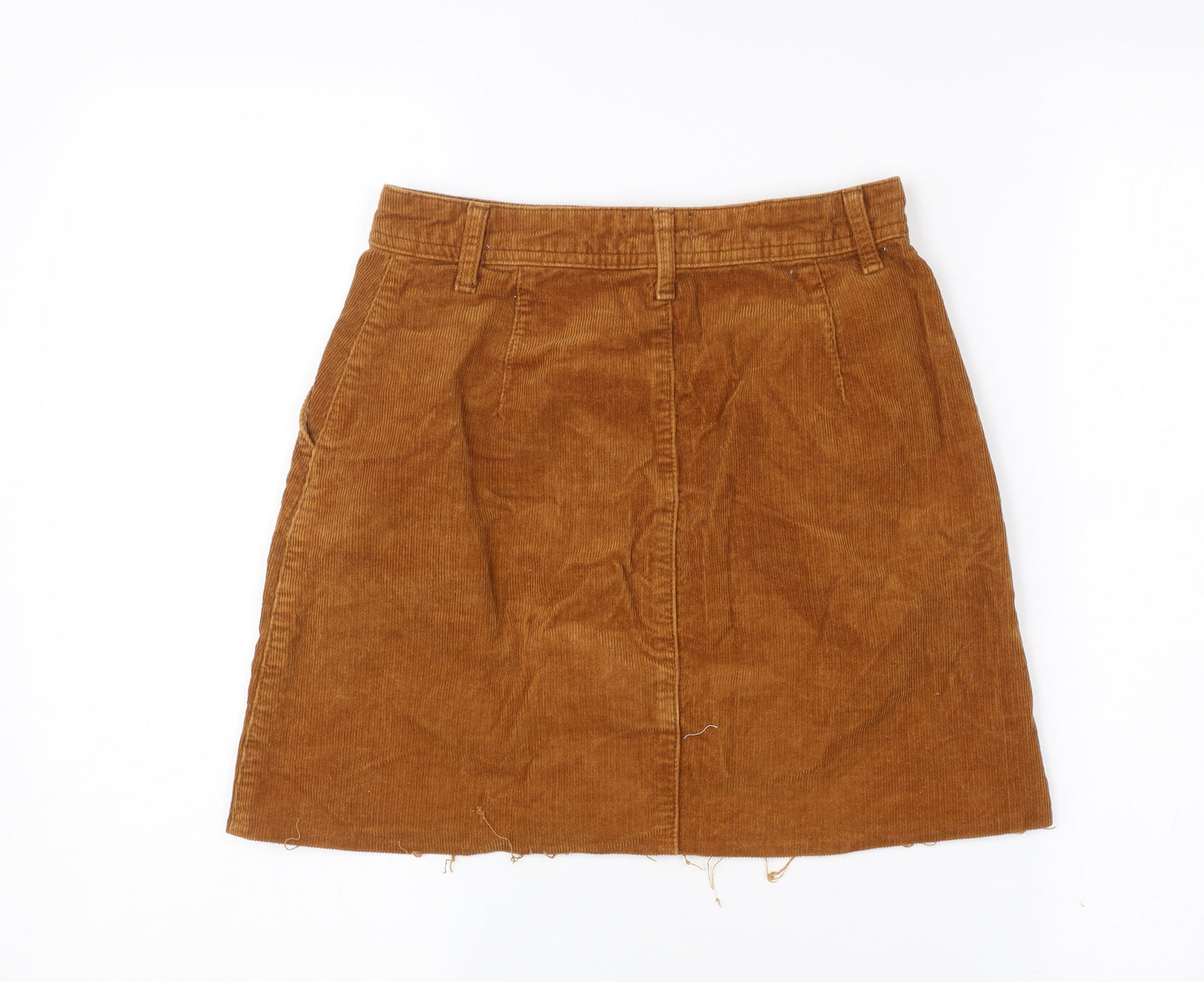 Topshop Petite Women’s Brown Corduroy A-Line Mini Skirt Size 8
