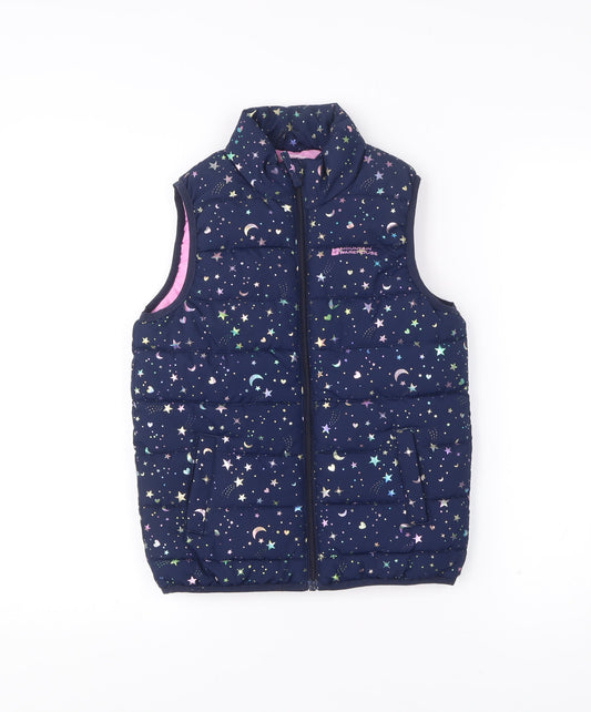 Mountain Warehouse Girls Blue 7-8 Yrs Sleeveless Puffer Waistcoat