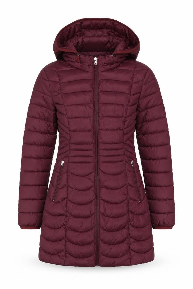Santelon Womens Purple 3XS Puffer Jacket Hooded Quilted Nylon