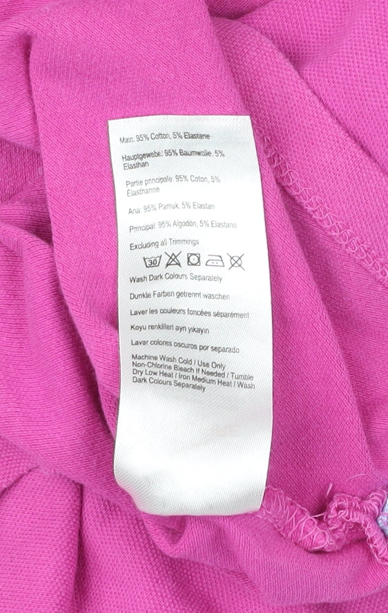 Joules Women’s Pink Polo Shirt Size 14 Embroidered Short Sleeve Cotton