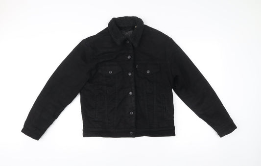 Levi's Women's Black Sherpa Lined Denim Jacket Size S