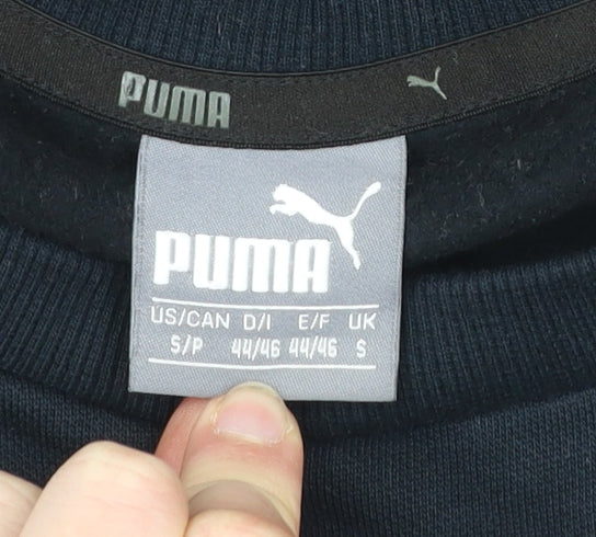 Puma Men’s Black Small Sweatshirt Pullover Crew Neck Logo Sportswear