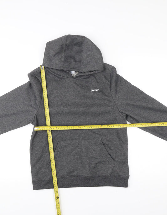 Slazenger Boys Grey Pullover Hoodie 13 Years Sports Casual Hooded Sweatshirt