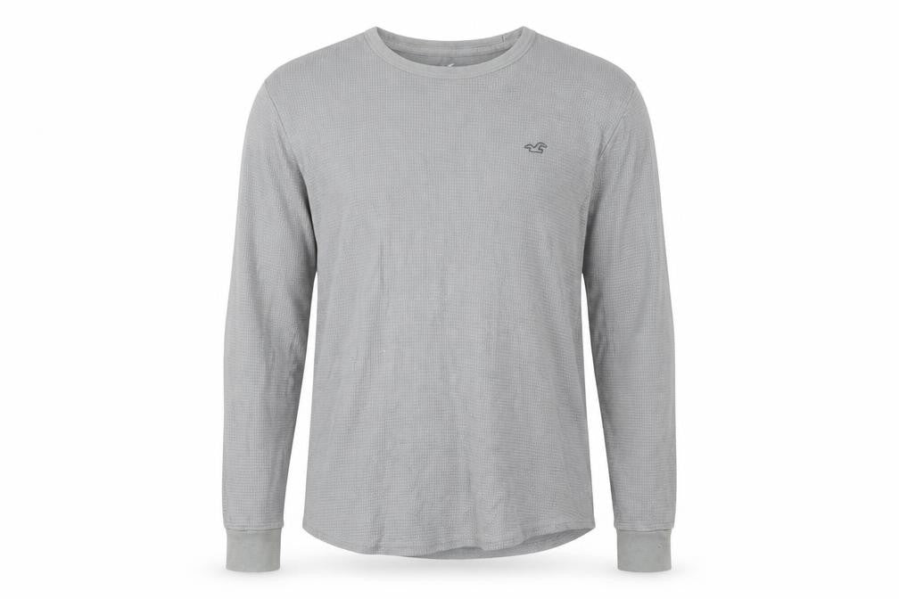 Hollister Men’s Grey Cotton Pullover Sweatshirt L Long Sleeve