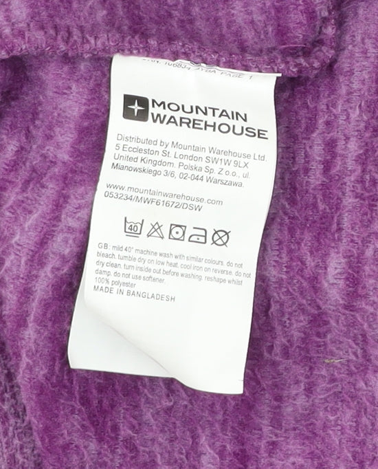 Mountain Warehouse Womens Purple Size 14 Fleece 1/4 Zip Jacket