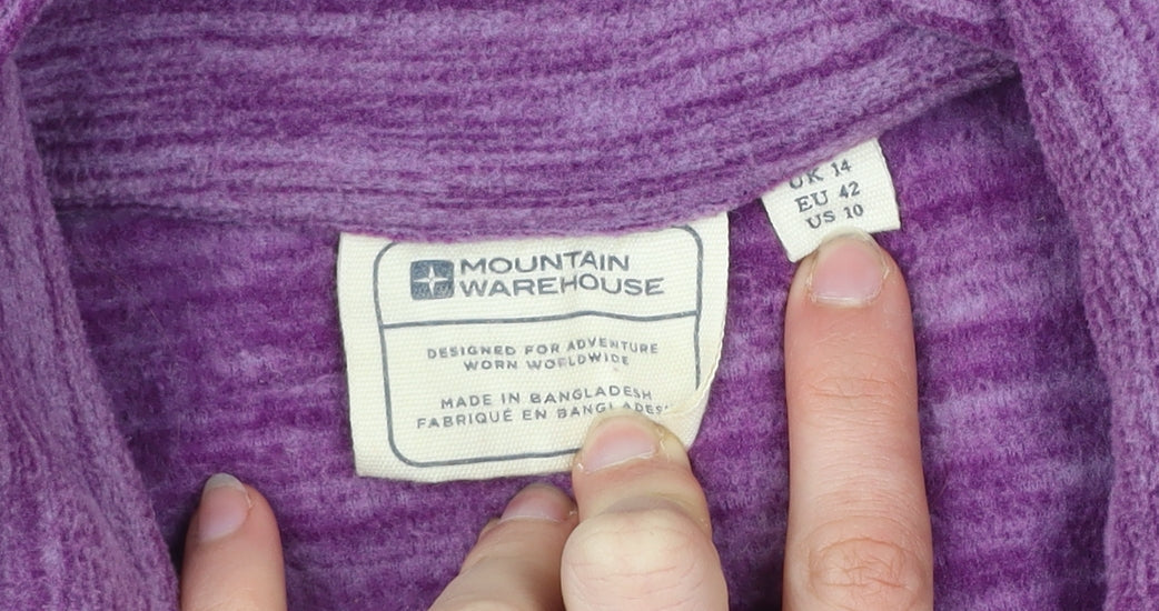 Mountain Warehouse Womens Purple Size 14 Fleece 1/4 Zip Jacket