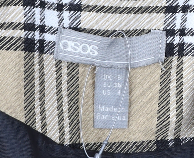 ASOS Women’s Beige Check Blazer Jacket Size 8 Regular Fit