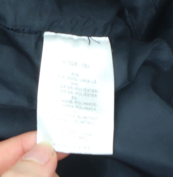 Caroll Women Black Wool Blend Flare Skirt Size 10 Knee Length