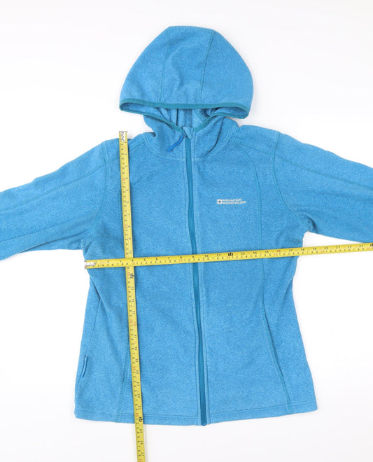 Mountain Warehouse Women Blue Size 14 Hooded Fleece Jacket