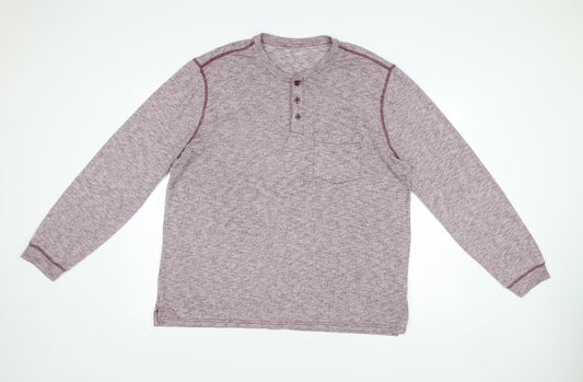 GAP Men’s XL Purple Long Sleeve Henley Cotton Blend Casual Shirt