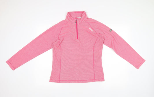 Regatta Womens Pink Size 10 Quarter Zip Lightweight Fleece Jacket