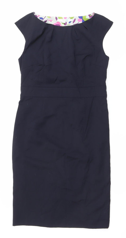 Boden Women’s Navy Sheath Dress Size 12 Sleeveless Knee Length Workwear