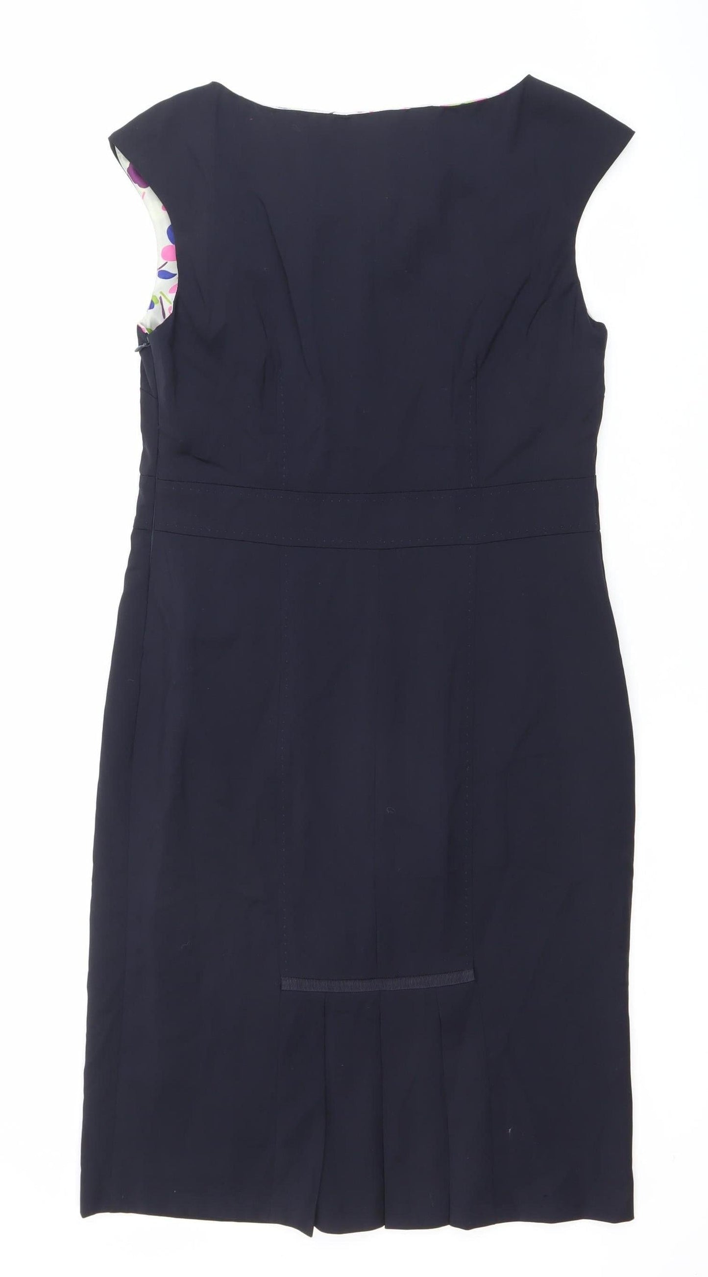 Boden Women’s Navy Sheath Dress Size 12 Sleeveless Knee Length Workwear