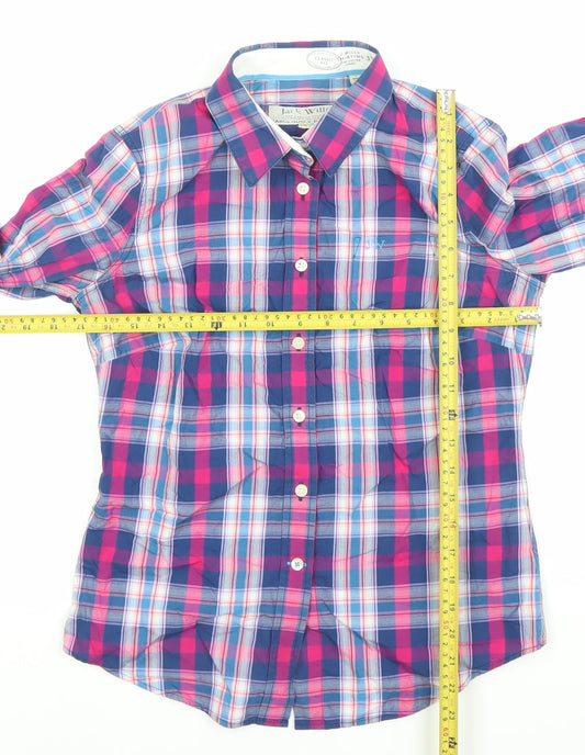 Jack Wills Womens Multicoloured Check Cotton Button-Up Shirt Size 10