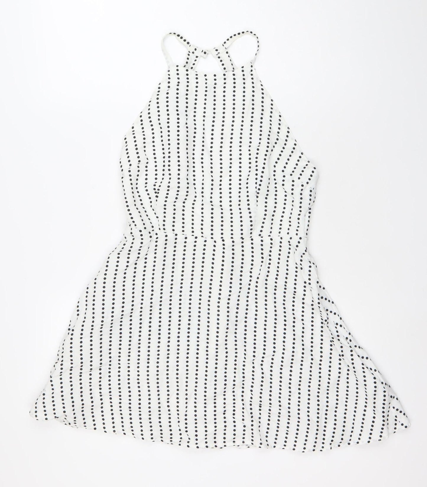 ASOS Women’s White Polka Dot Asymmetric Slip Dress Size 10