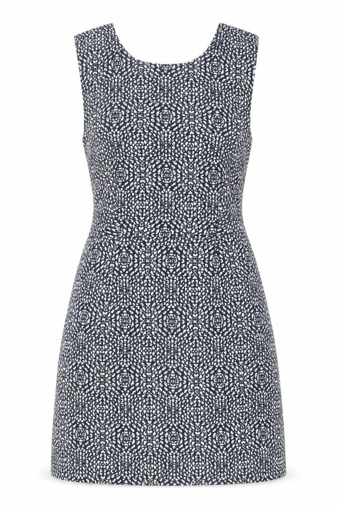 H&M Women’s Blue Geometric Bodycon Sleeveless Dress Size 10