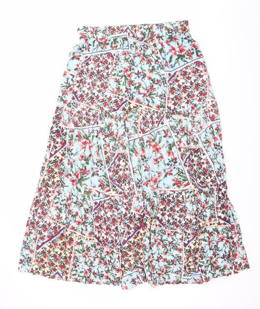 Colton Traders Women’s Multicoloured Floral Midi A-Line Skirt Size 14