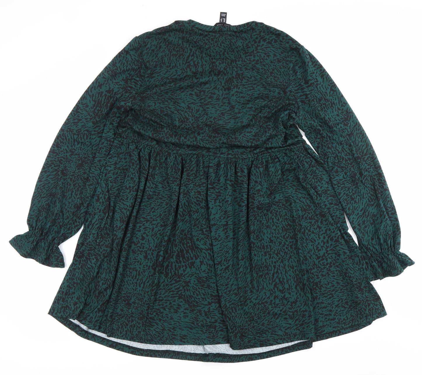New Look Women’s Green Animal Print Skater Dress Size 12