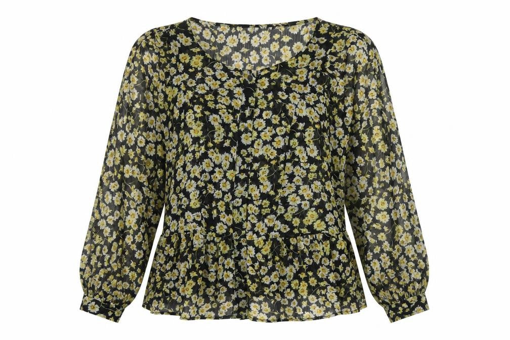 Pull&Bear Women’s Multicoloured Floral Tunic Blouse Size 12