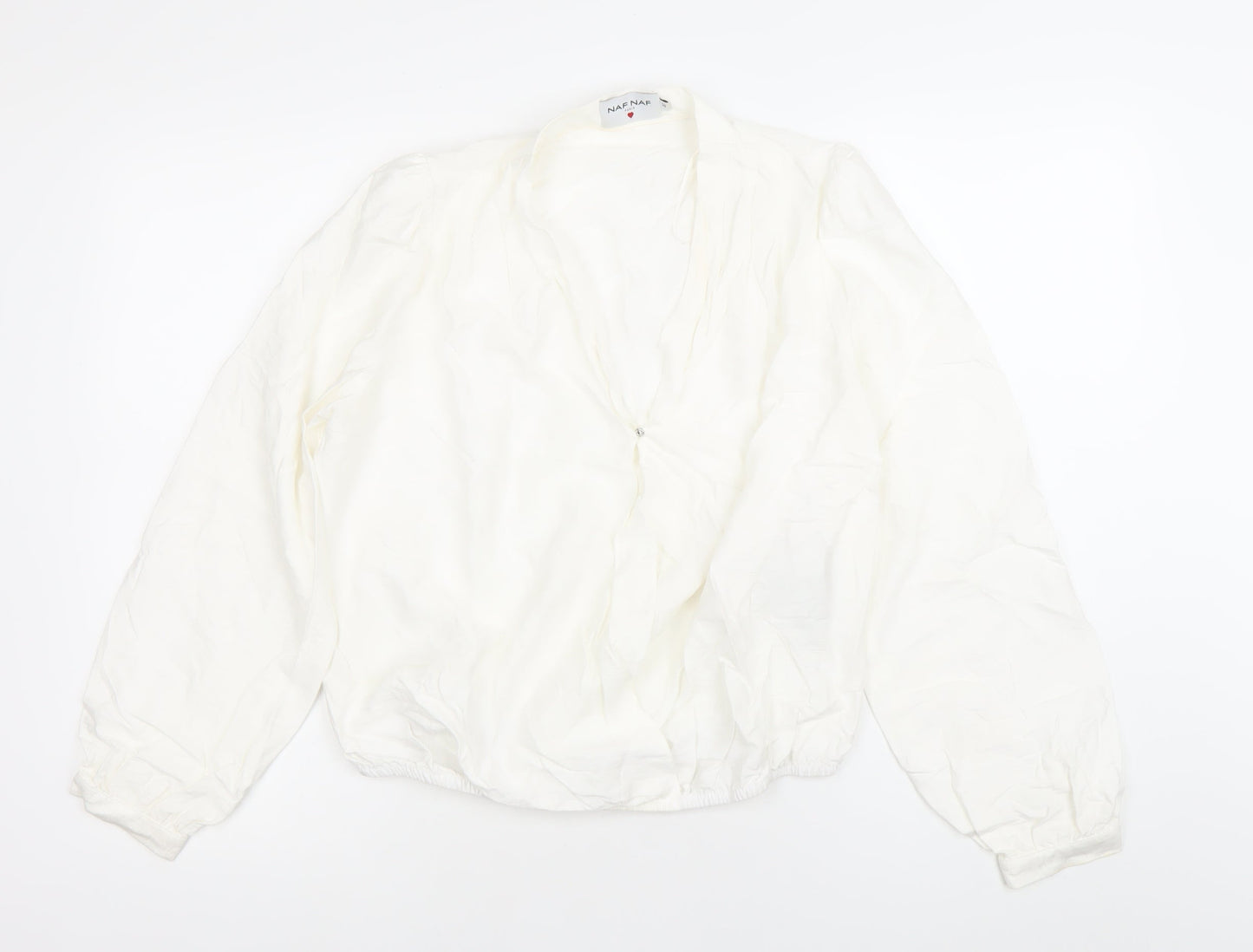 NAF NAF Women’s White Long Sleeve Wrap Blouse Size 12